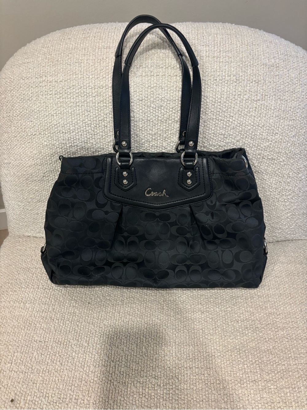 Coach Black Signature Shoulder Bag